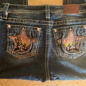 Miss Me Jeans Women 29 x 34 Mid-Rise Bootcut Embroidered  Southwest